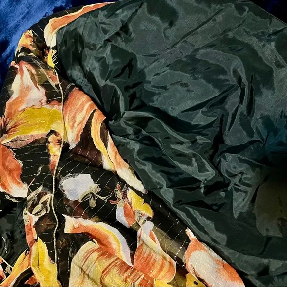 Anthropologie Anna Sui SILK  Black and Orange Halter Sundress - Picture 6 of 7